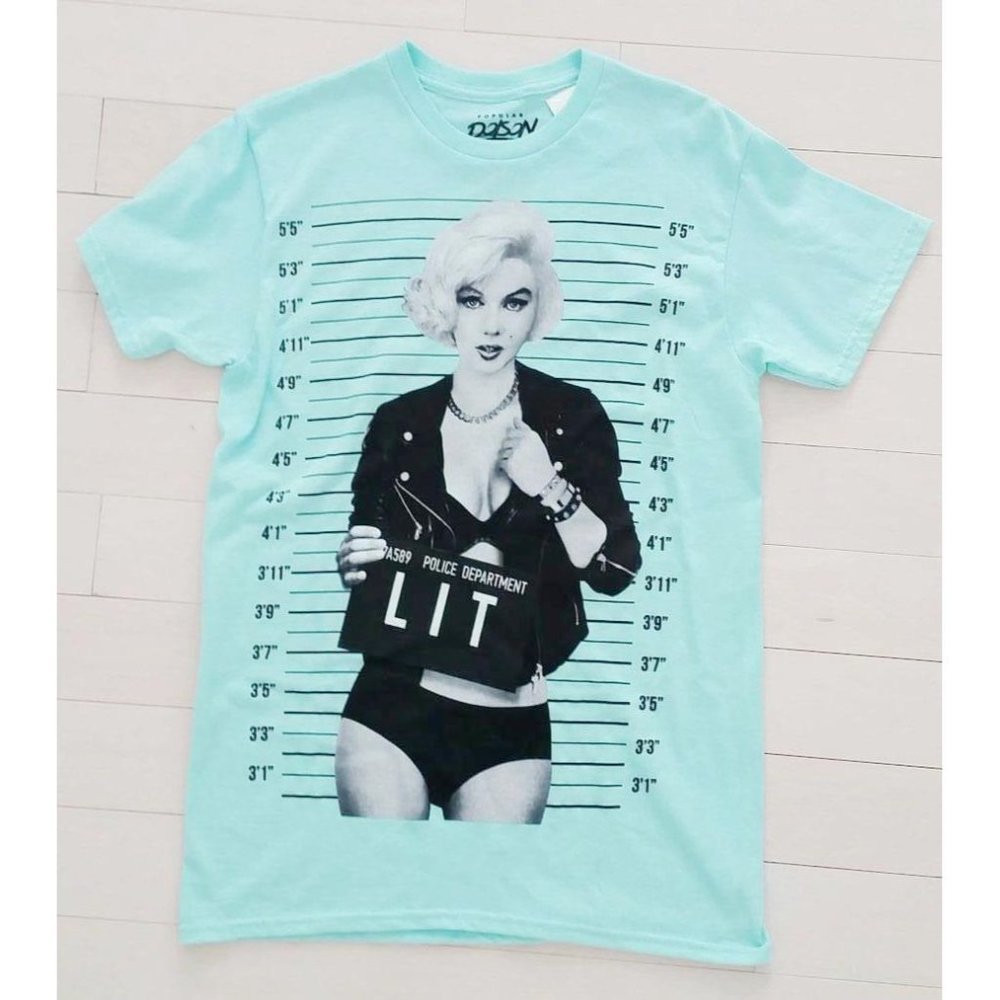 POPULAR POISON Marily Monroe LIT  Police Department TEE SHIRT Cotton ( S )